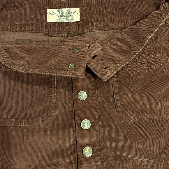 Free People - dark brown corduroy mini skirt - Picture 4 of 5